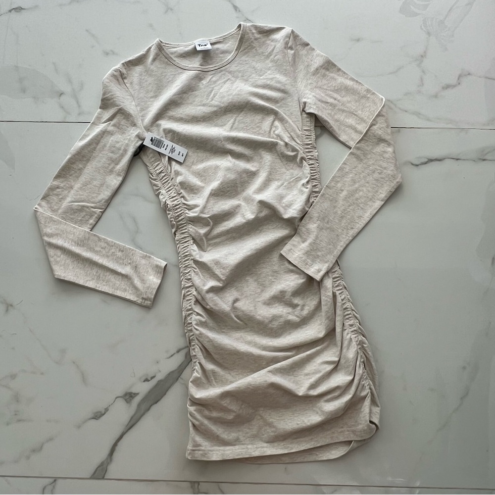 Aritzia TNA Malibu Dress - Heather Light Oatmeal